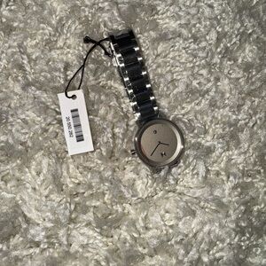 Silver and Black Watch